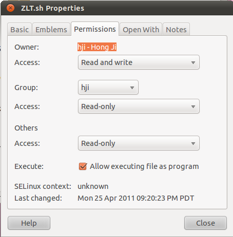 ZLT.sh Properties Window